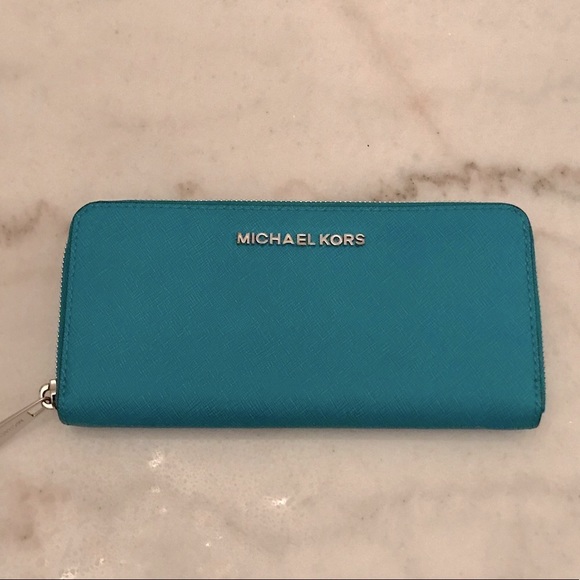 Michael Kors Handbags - MK Turquoise Continental Wallet